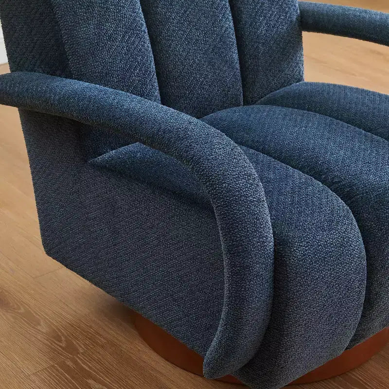 Art Leon Swivel Accent Chair, Modern Fabric Upholstered Arm Chair, Single Sofa Chair with Solid Wood Base