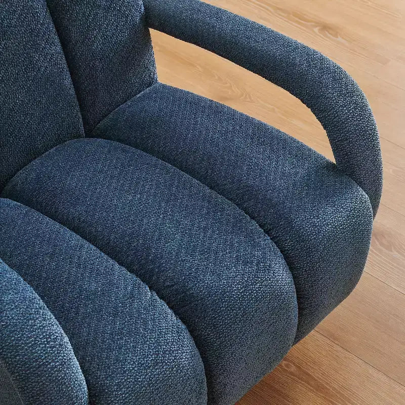 Art Leon Swivel Accent Chair, Modern Fabric Upholstered Arm Chair, Single Sofa Chair with Solid Wood Base
