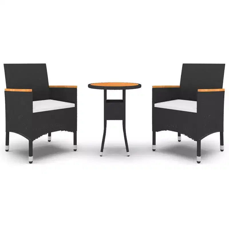 vidaXL Garden Dining Set Black, Cream White