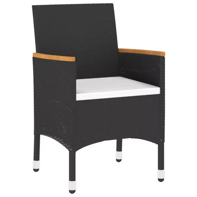 vidaXL Ensemble de salle à manger de jardin noir, blanc crème