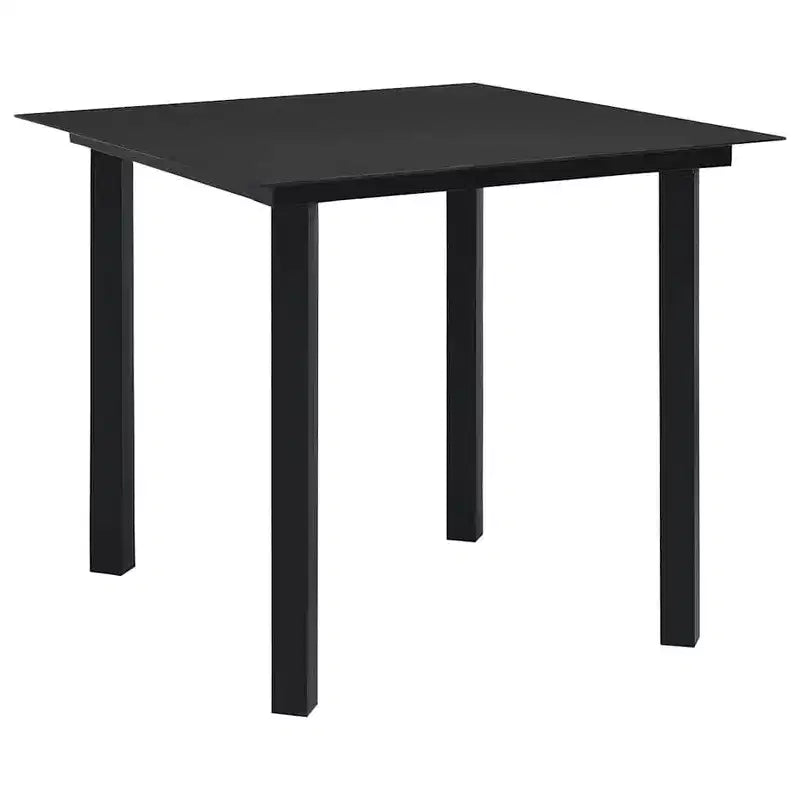 vidaXL Ensemble de salle à manger Noir Résine tressée, acier thermolaqué, verre Standard