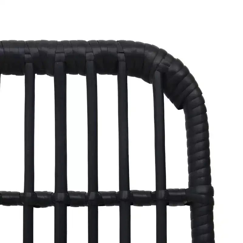 vidaXL Ensemble de salle à manger Noir Résine tressée, acier thermolaqué, verre Standard