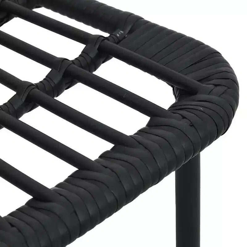 vidaXL Ensemble de salle à manger Noir Résine tressée, acier thermolaqué, verre Standard