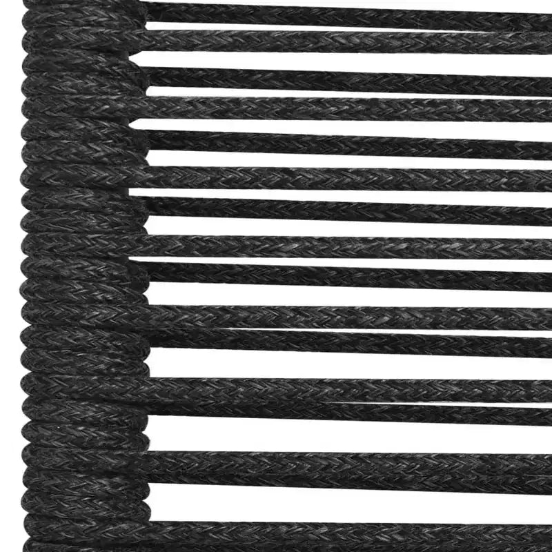 vidaXL Salon de jardin noir Acier poudré, verre, corde en coton