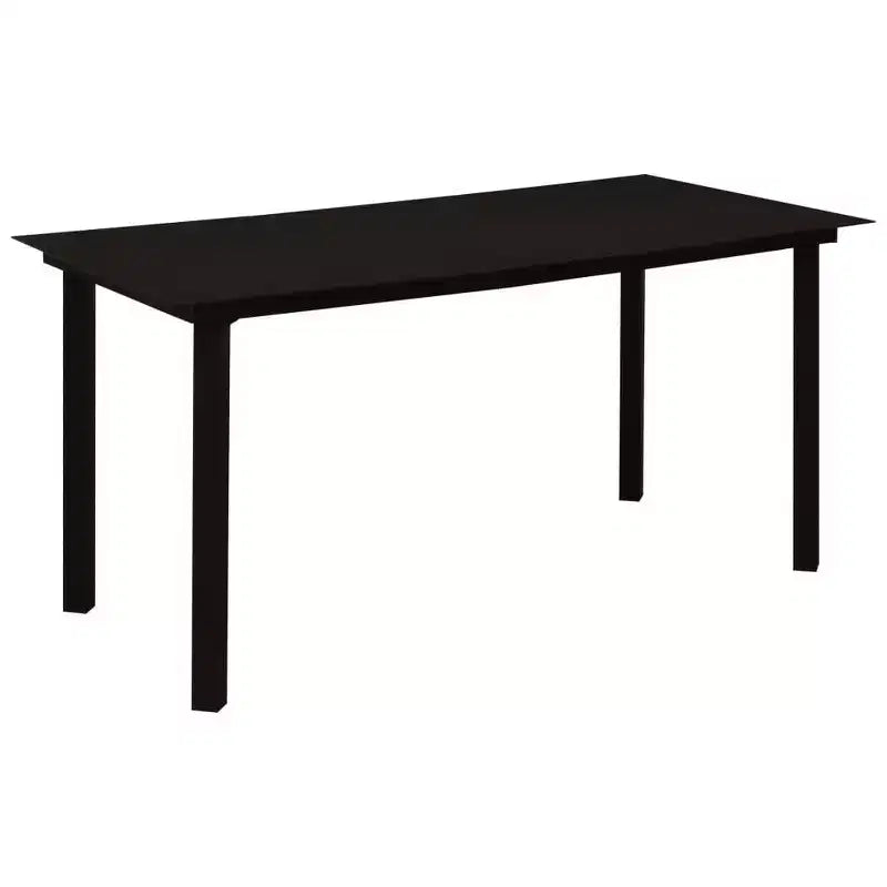 vidaXL Salon de jardin noir Acier poudré, verre, corde en coton