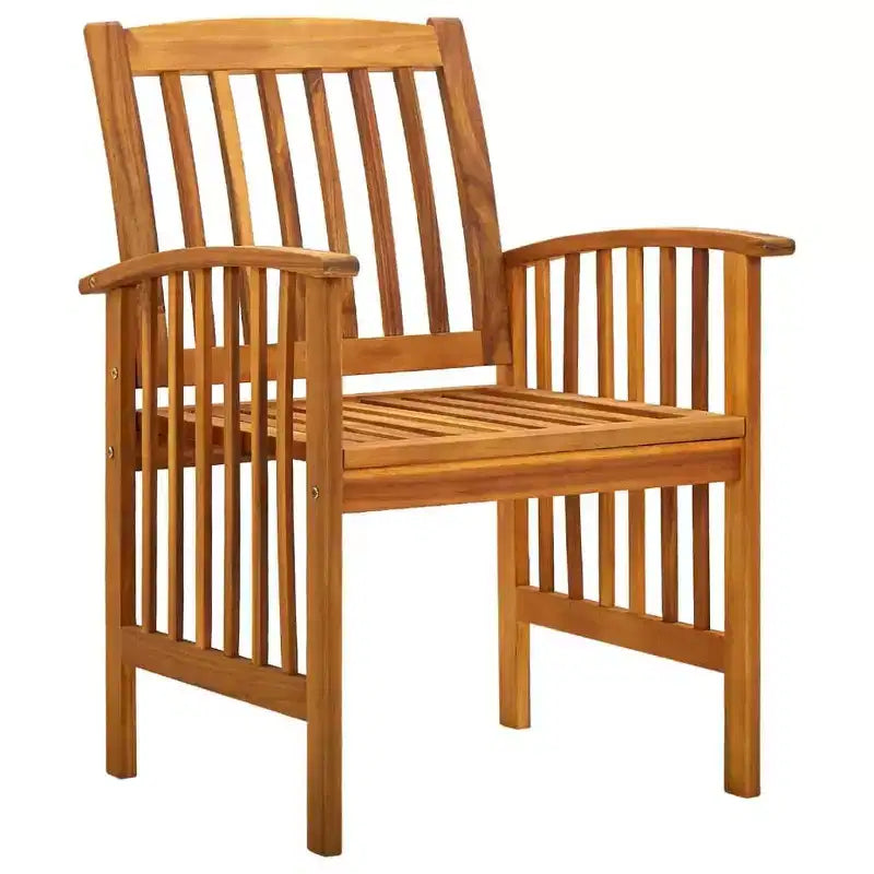 vidaXL Salon de jardin finition bois naturel, coussins gris foncé