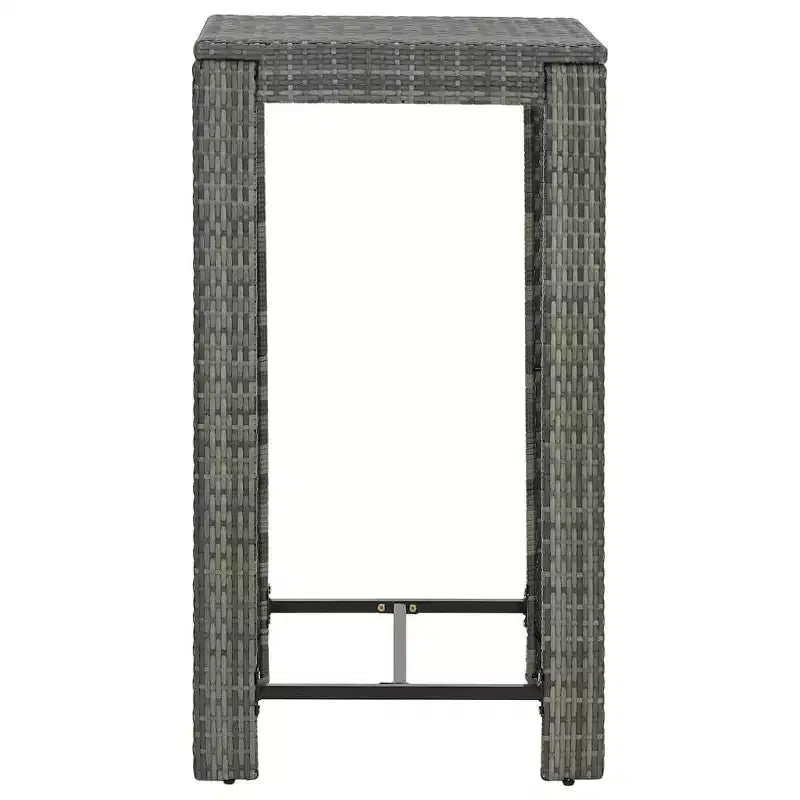 vidaXL Ensemble de bar de jardin gris en rotin PE, acier poudré, polyester