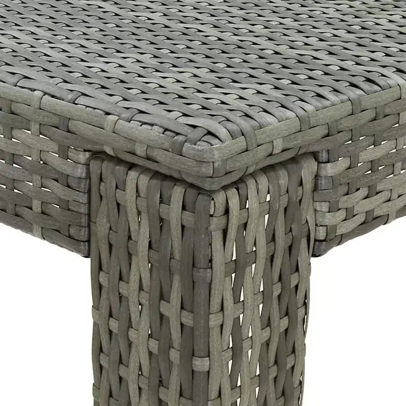 vidaXL Ensemble de bar de jardin gris en rotin PE, acier poudré, polyester