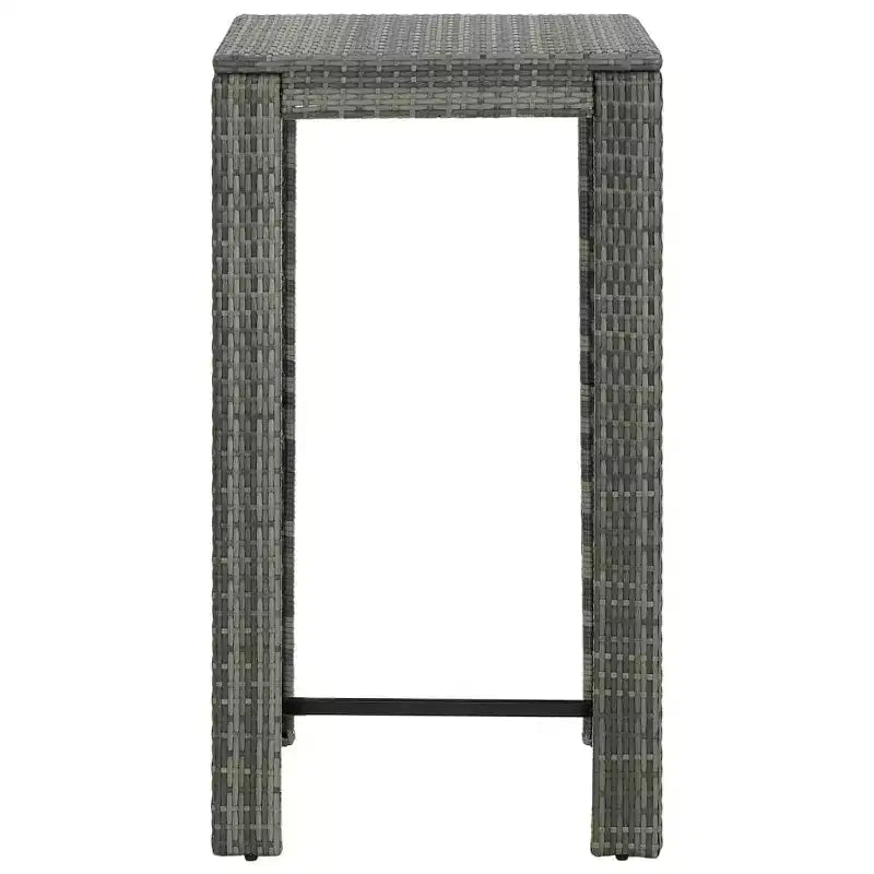 vidaXL Ensemble de bar de jardin gris en rotin PE, acier poudré, polyester