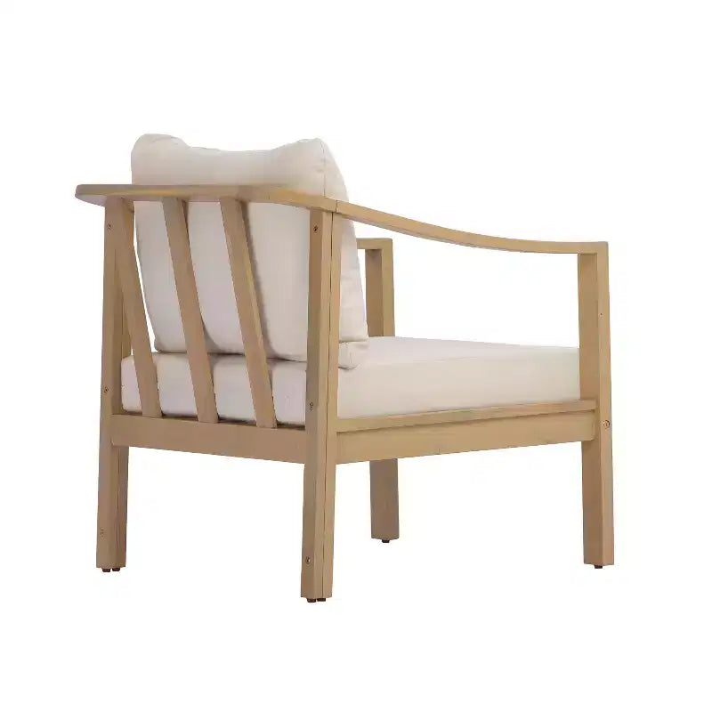 Christopher Knight Home Febi Salon de jardin moderne 4 pièces en acacia avec coussins et table à lattes