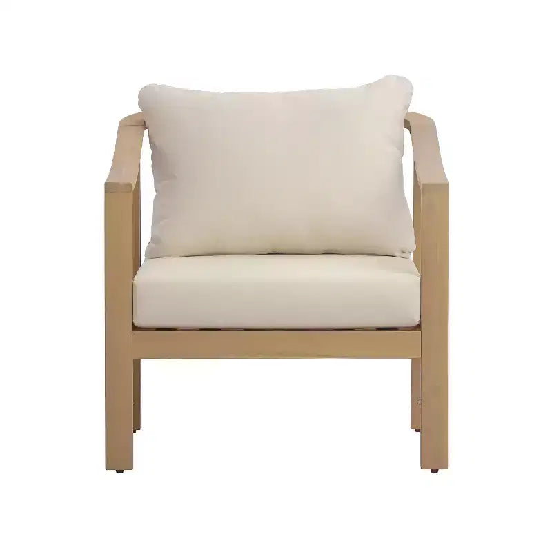 Christopher Knight Home Febi Salon de jardin moderne 4 pièces en acacia avec coussins et table à lattes