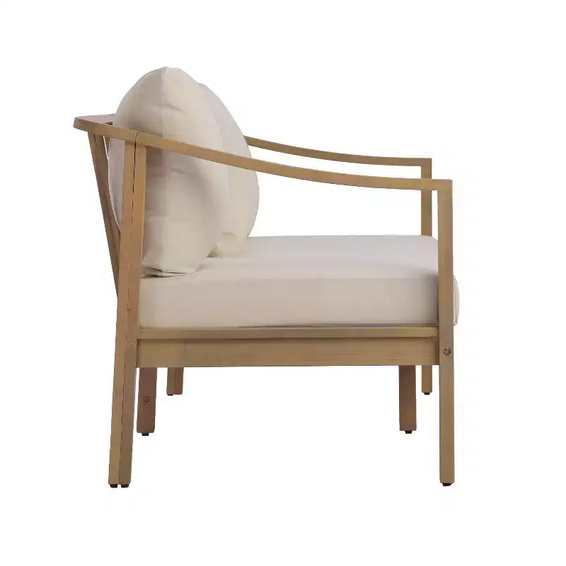 Christopher Knight Home Febi Salon de jardin moderne 4 pièces en acacia avec coussins et table à lattes