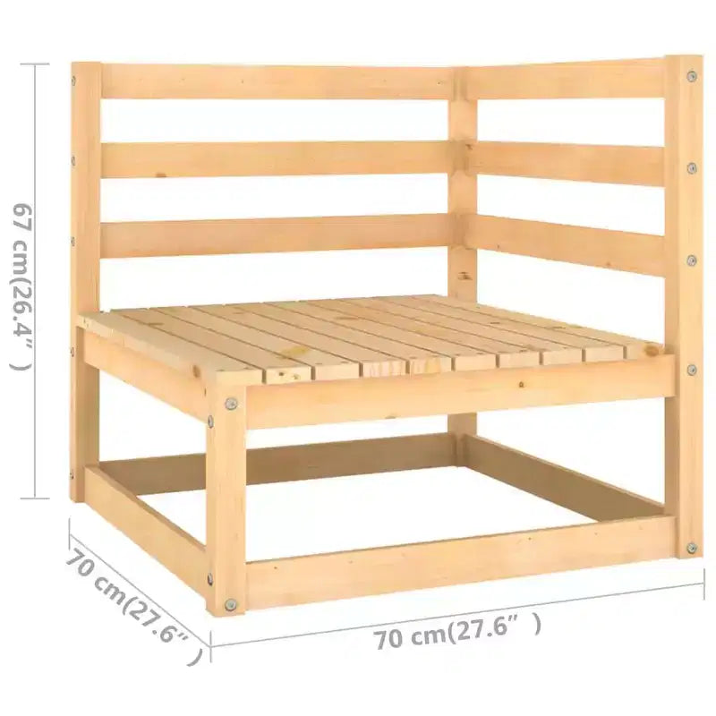 vidaXL Salon de jardin modulaire en pin massif, taille moyenne