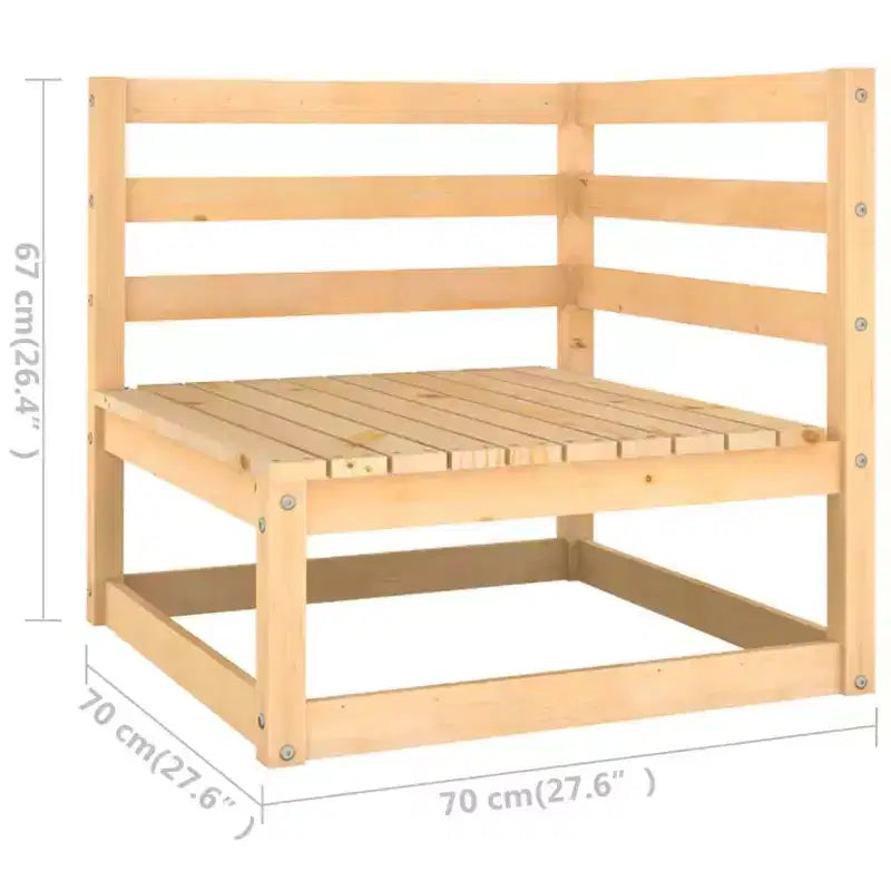 vidaXL Salon de jardin modulaire en pin massif, taille moyenne