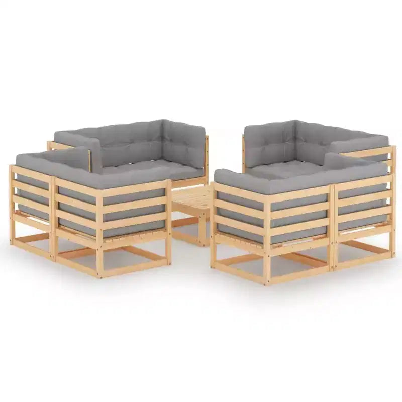 vidaXL Salon de jardin modulaire en pin massif, taille moyenne