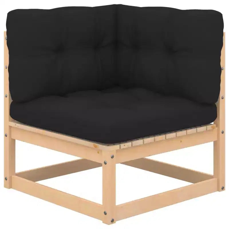 vidaXL Salon de jardin Bois de pin massif, tissu (100 % polyester)