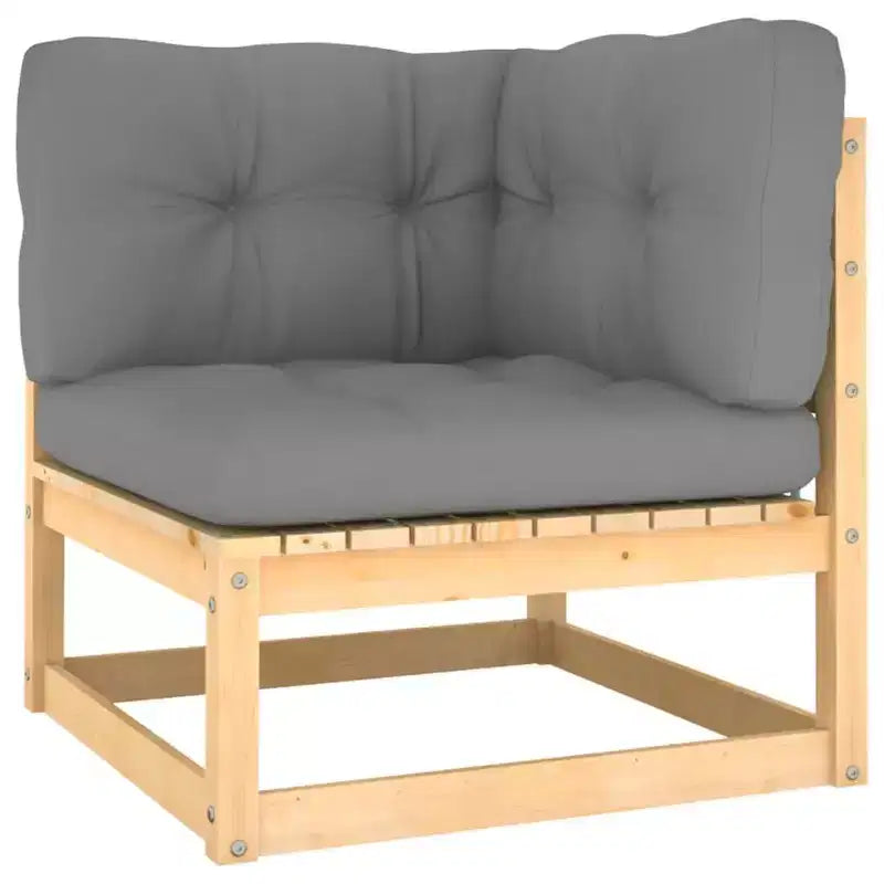 vidaXL Salon de jardin Bois de pin massif, tissu (100 % polyester)