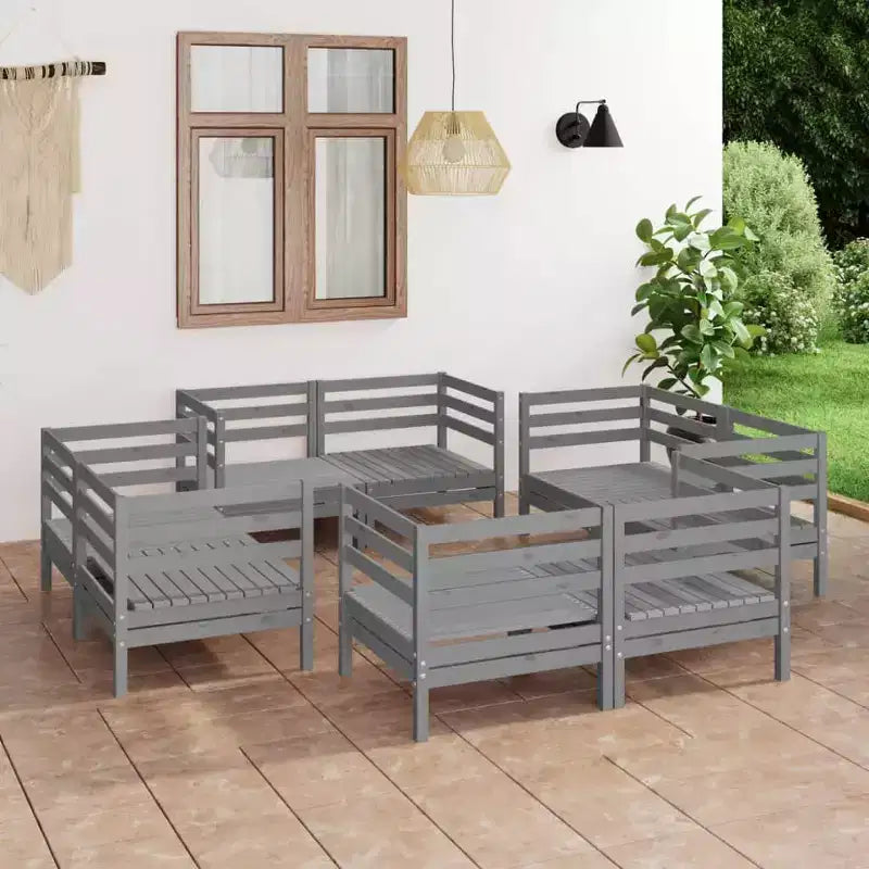 vidaXL Salon de jardin 8 pièces modulable en pin massif