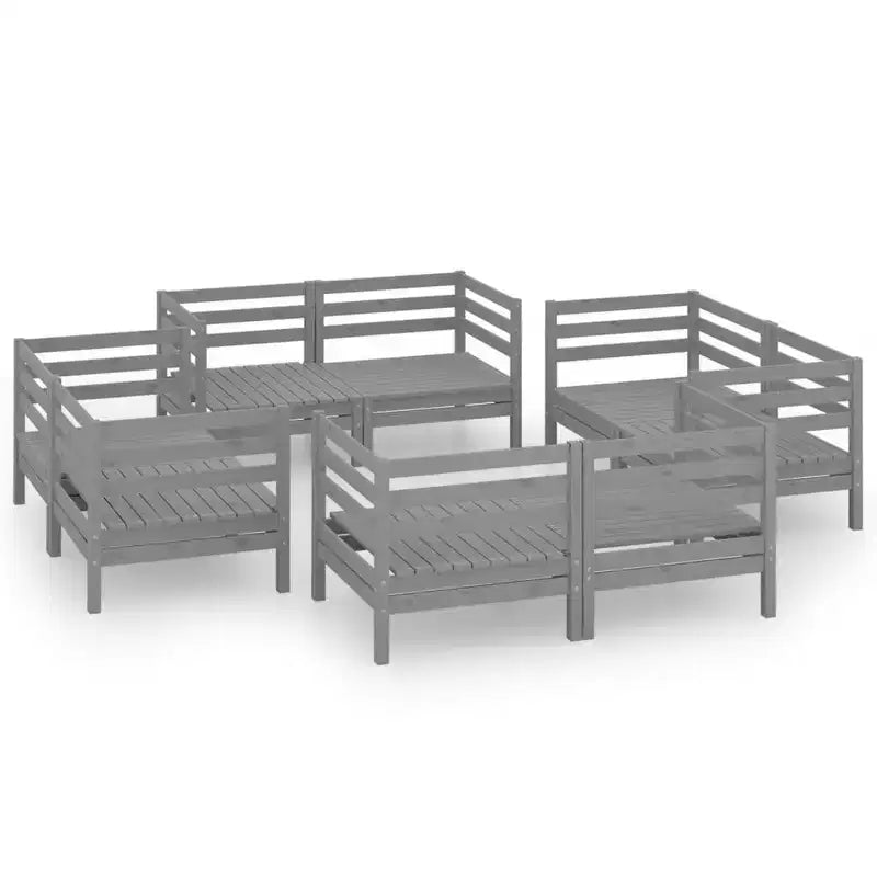 vidaXL Garden Lounge Set Solid pinewood 8 Piece Set Modular