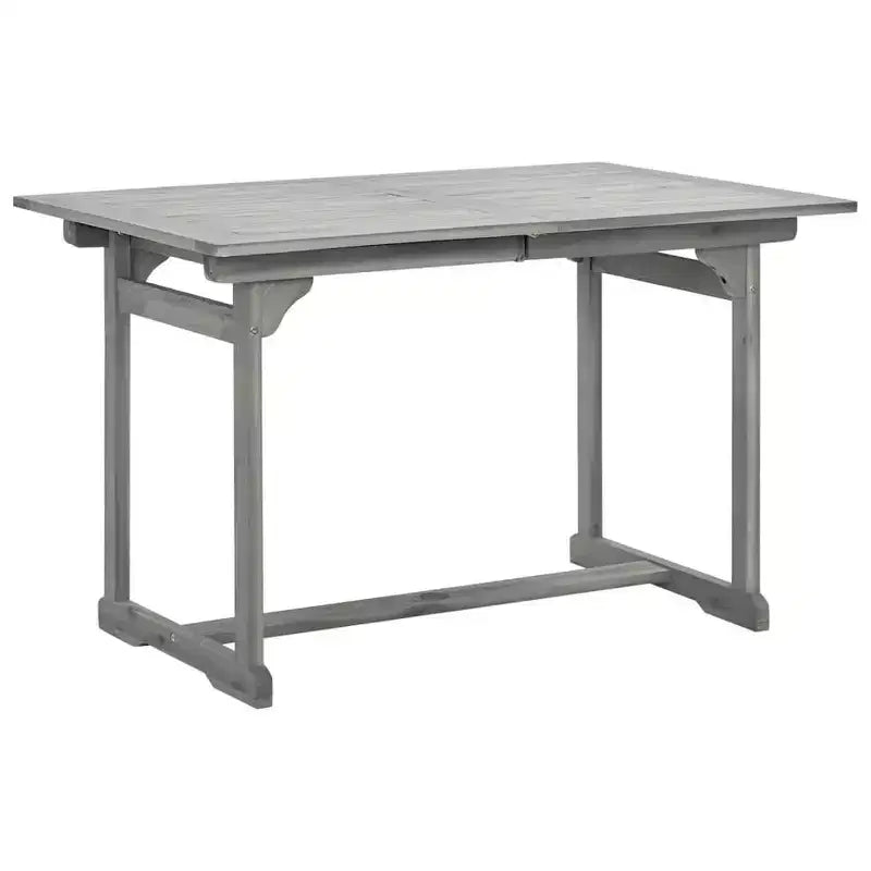 vidaXL Salon de jardin gris en bois d'acacia massif extensible Standard