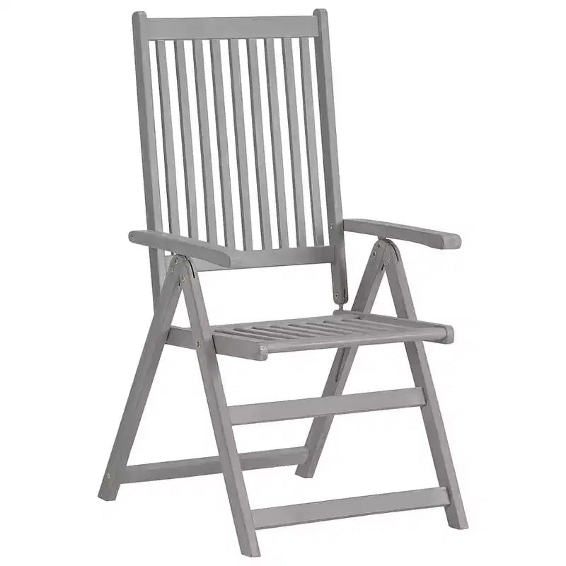 vidaXL Salon de jardin gris en bois d'acacia massif extensible Standard