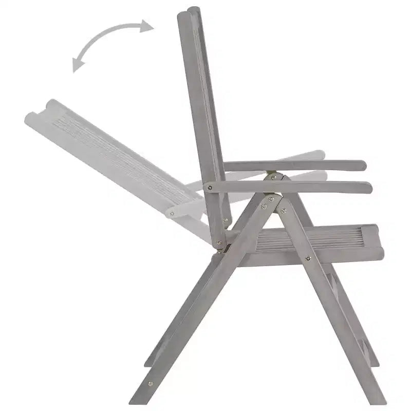 vidaXL Salon de jardin gris en bois d'acacia massif extensible Standard