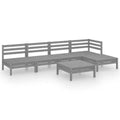 vidaXL Garden Lounge Set Grey Solid Pinewood 6 Piece Set Modular