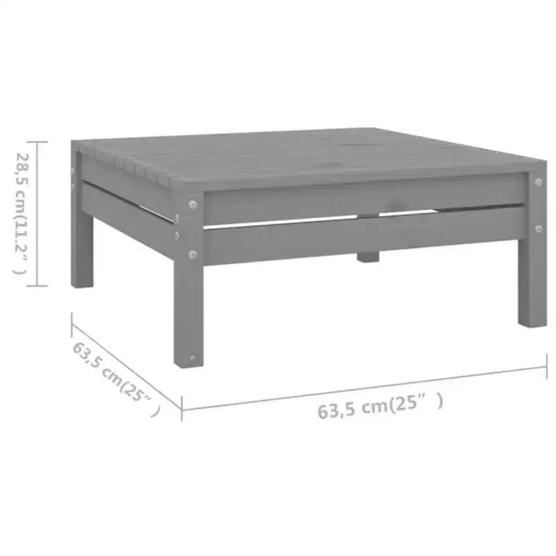 vidaXL Salon de jardin gris en pin massif 6 pièces modulable