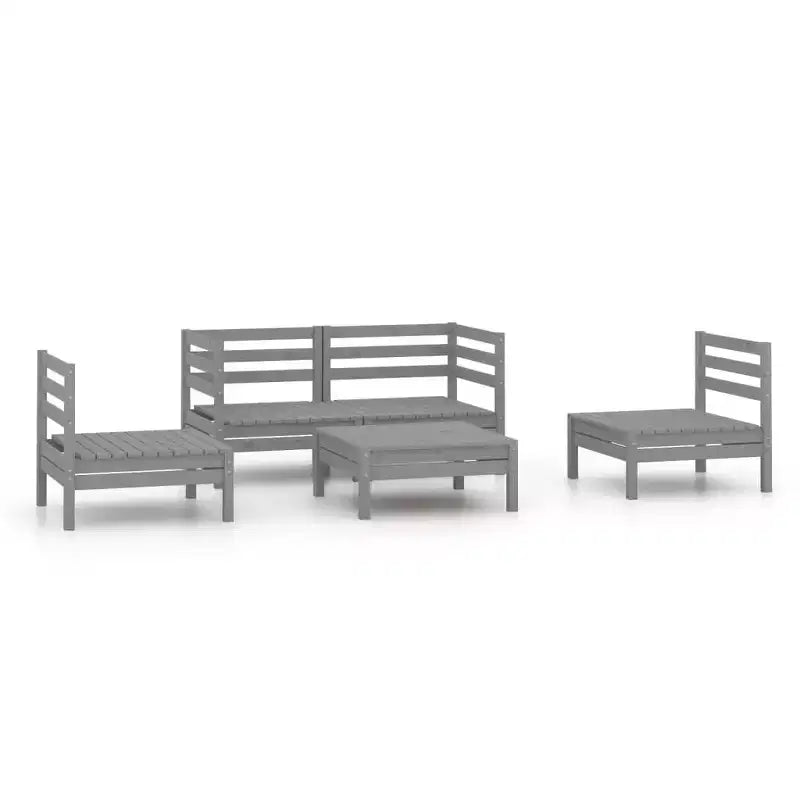 vidaXL Garden Lounge Set Grey Solid pinewood Modular Garden Lounge Set