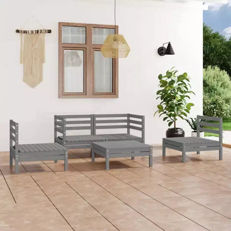 vidaXL Ensemble de jardin modulable en pin massif gris