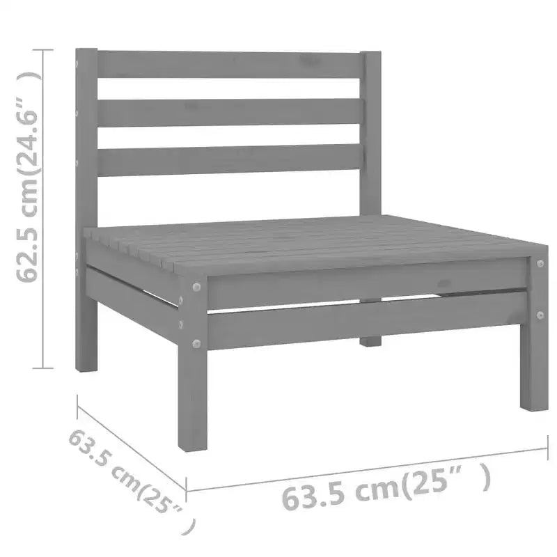 vidaXL Salon de jardin gris pin massif 5 pièces modulable