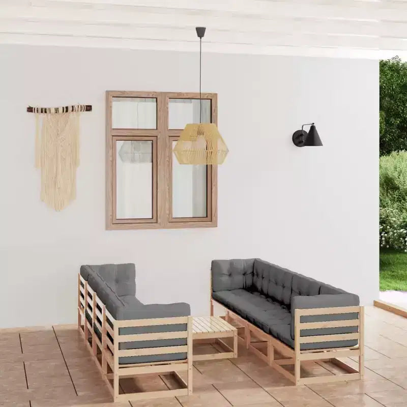 vidaXL Salon de jardin pin massif