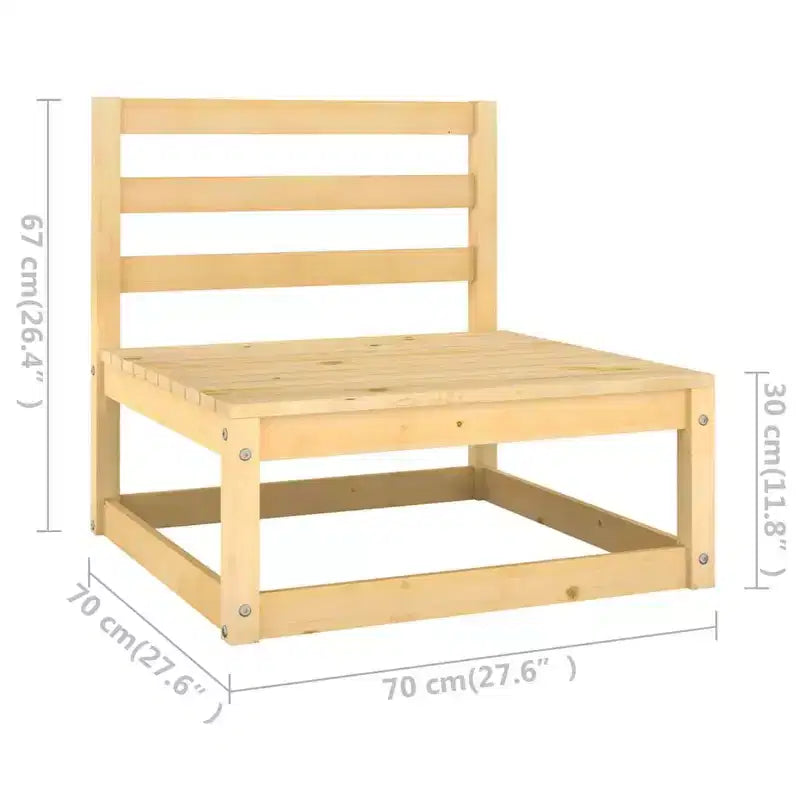 vidaXL Salon de jardin en pin massif, taille unique, modulable