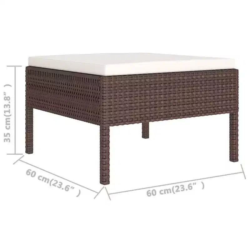 vidaXL Salon de jardin marron, blanc crème