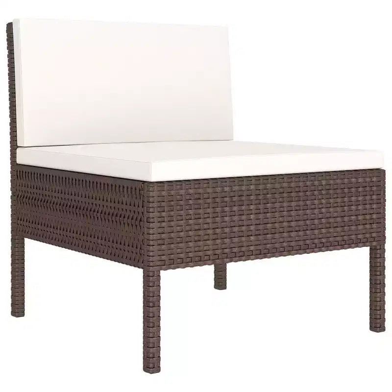 vidaXL Salon de jardin marron, blanc crème