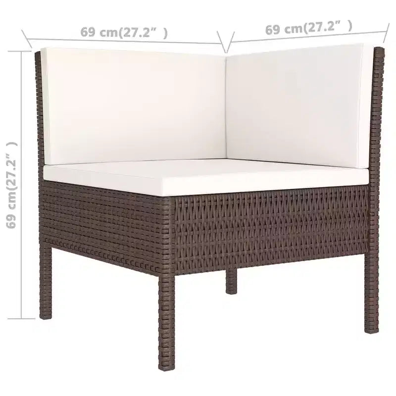 vidaXL Salon de jardin marron, blanc crème