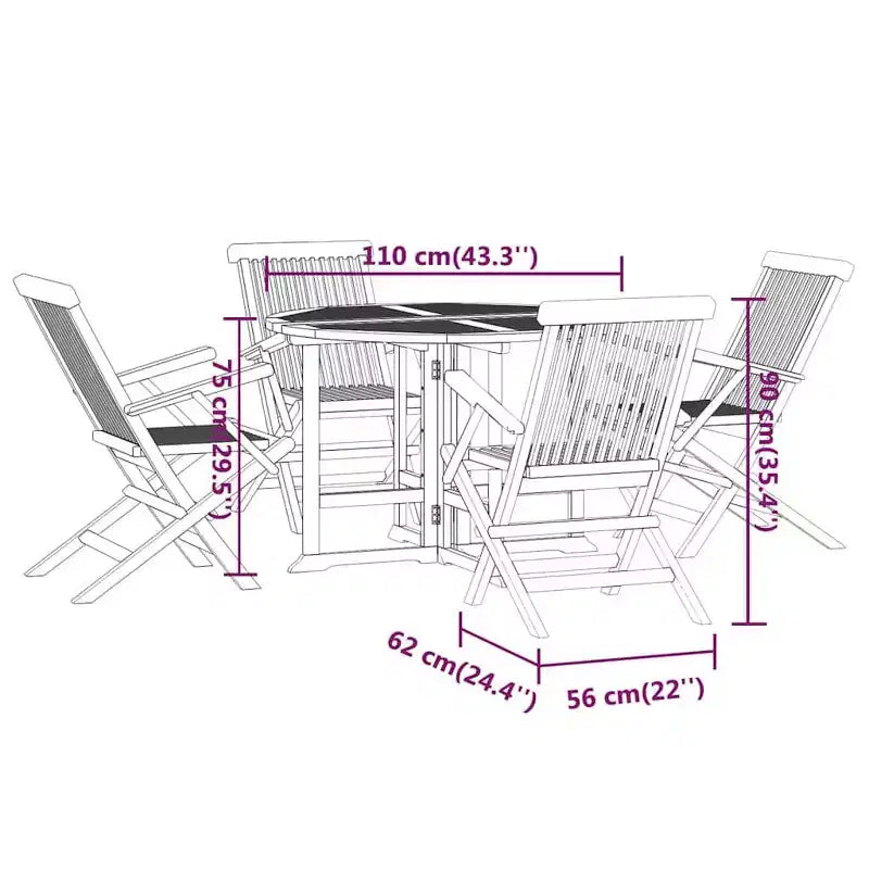 vidaXL Ensemble de salle à manger d'extérieur Teck naturel Bois dur de teck lisse et poncé