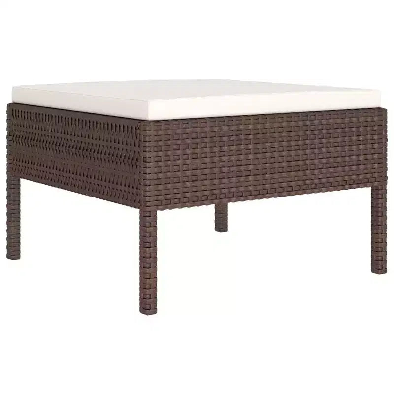 vidaXL Salon de jardin modulaire standard en poly rotin marron