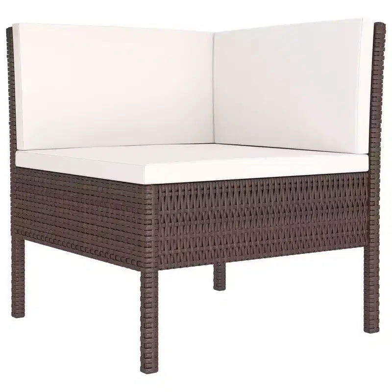vidaXL Salon de jardin modulaire standard en poly rotin marron
