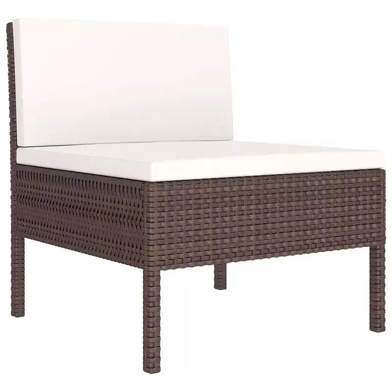 vidaXL Salon de jardin modulaire standard en poly rotin marron
