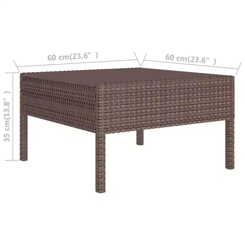 vidaXL Salon de jardin modulaire standard en poly rotin marron