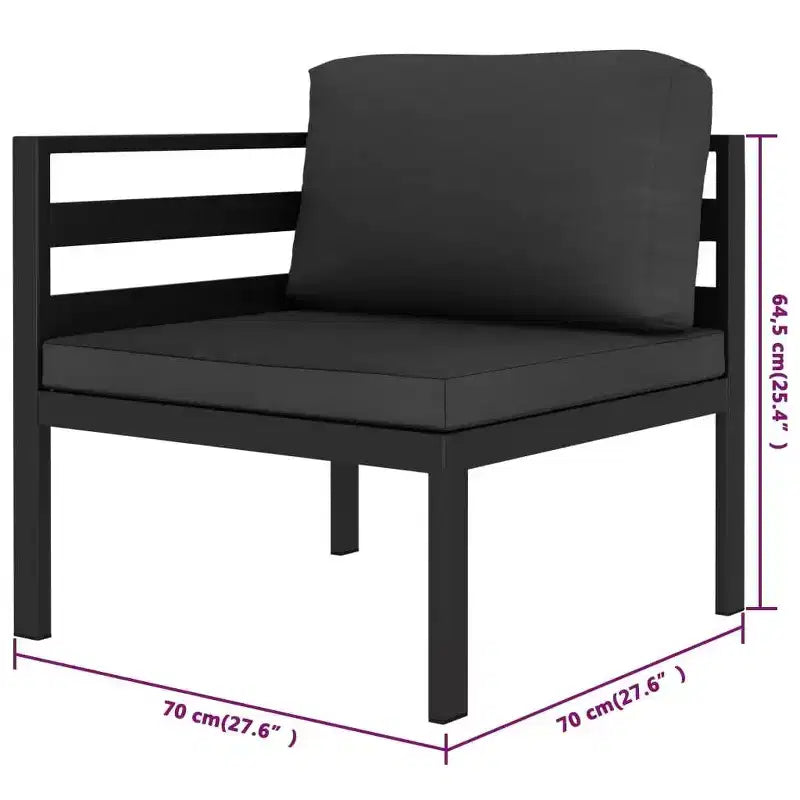 vidaXL Salon de jardin anthracite