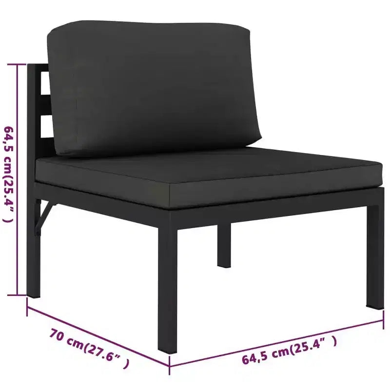 vidaXL Salon de jardin anthracite