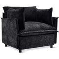 VINGLI Black Accent Chair 34 Width Oversized Reading Chair Upholstered Armchair Soft Chenille Fabric Living Room Chairs Sofa for Adults Bedroom