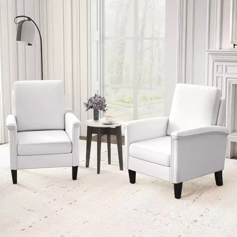 Costway 1/2 PCS Floral Accent Chair with Solid Wood Legs & High Back Thick Comfy Cushions Blue/Beige