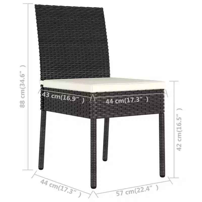 vidaXL Ensemble de salle à manger Rotin PE, acier poudré, verre Medium