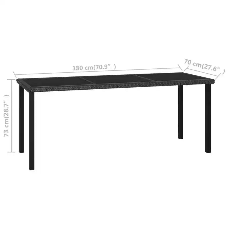 vidaXL Ensemble de salle à manger Rotin PE, acier poudré, verre Medium