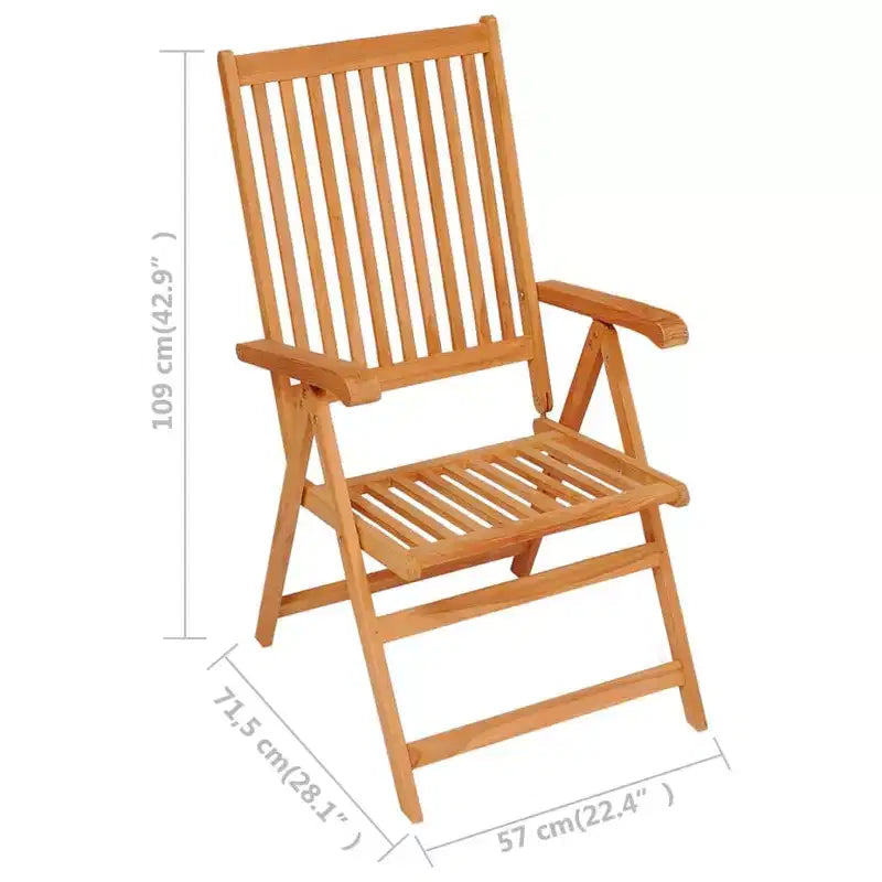 vidaXL Salon de jardin Teck massif Marron chaud Moyen