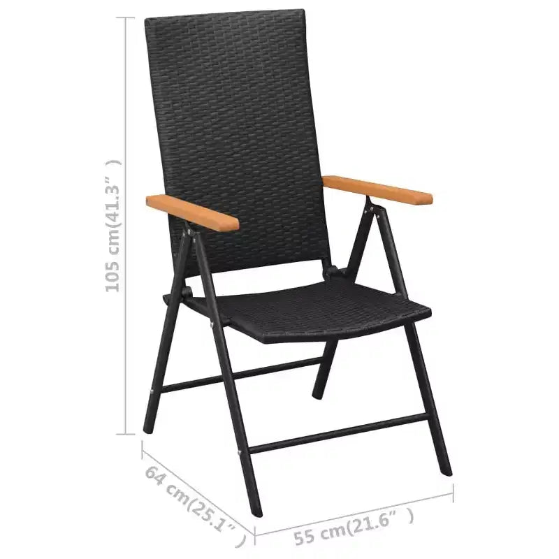 vidaXL Ensemble de salle à manger en résine tressée noir et marron Taille standard Durable