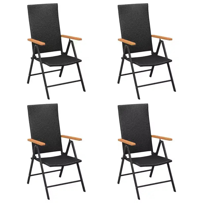 vidaXL Ensemble de salle à manger en résine tressée noir et marron Taille standard Durable